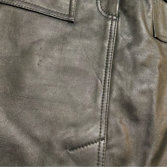 INC International Concepts Size 8 Black Leather Mini Skirt - Picture 2 of 6